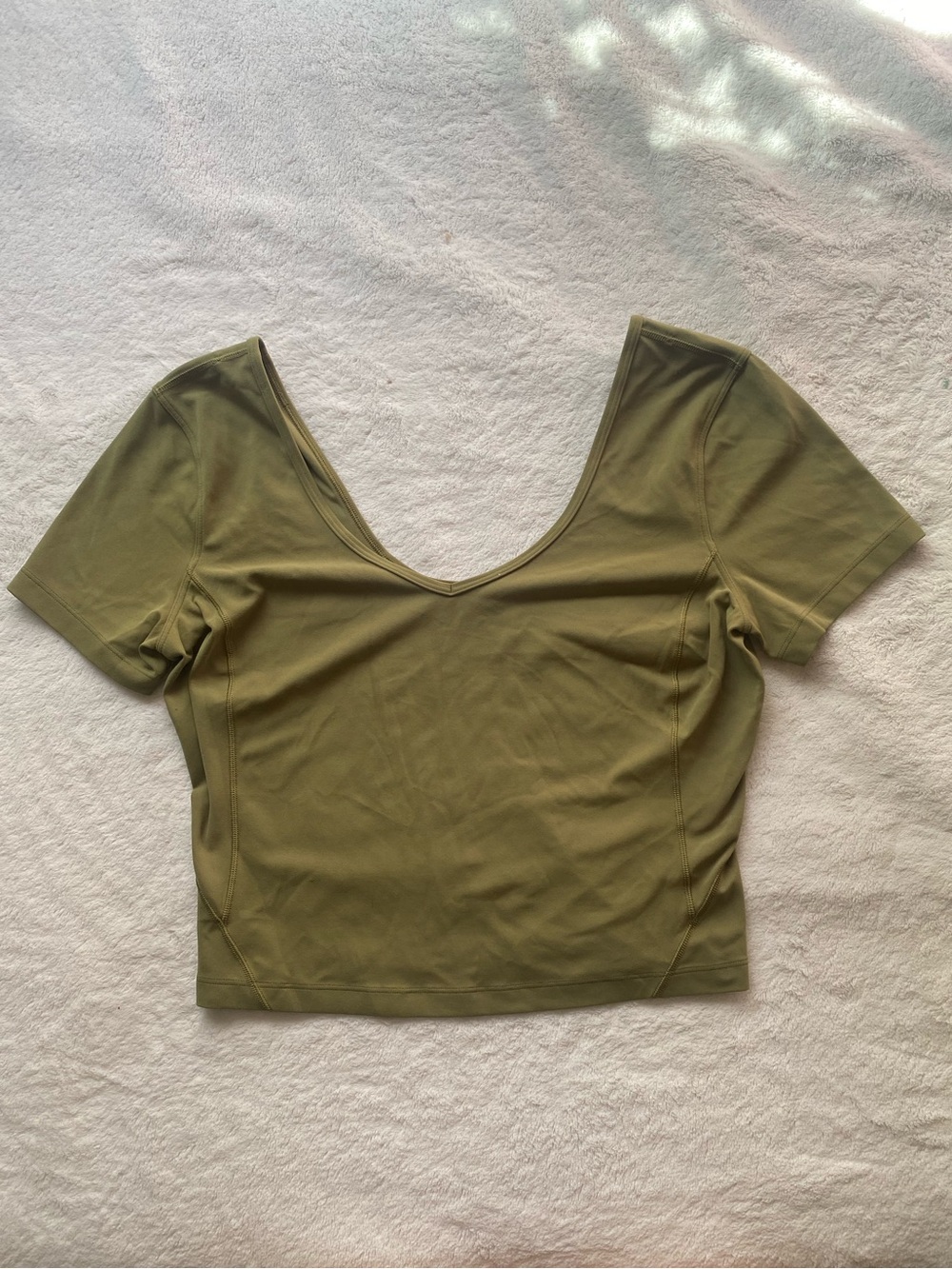 lululemon athletica Olive Scoop-Neck Crop Top